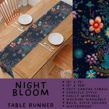 Load image into Gallery viewer, Batch #602 - Table Runners &amp; Placemats - Closes 10/23 - ETA mid Dec - Night Bloom Table Runner
