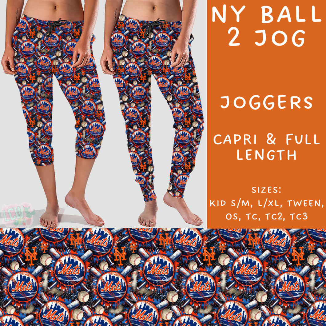 Ready To Ship - Batch #296 - Strike Out - NY Ball 2 Capri Joggers - OS