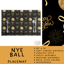 Load image into Gallery viewer, Batch #602 - Table Runners &amp; Placemats - Closes 10/23 - ETA mid Dec - NYE Ball Placemat
