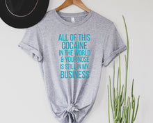 Load image into Gallery viewer, Wholesale Nose in my business Graphic Tee - Heather Grey
