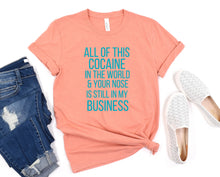 Load image into Gallery viewer, Wholesale Nose in my business Graphic Tee - Heather Sunset
