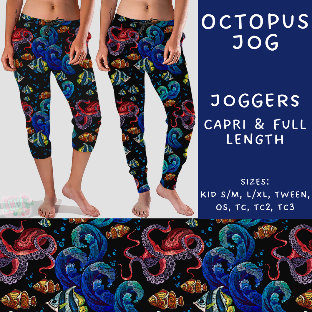 Batch #307 - Sea Life - Closes 3/20 - ETA mid May - Octopus Full and Capri Length Joggers