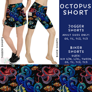 Batch #307 - Sea Life - Closes 3/20 - ETA mid May - Octopus Biker & Jogger Shorts