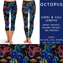 Load image into Gallery viewer, Batch #307 - Sea Life - Closes 3/20 - ETA mid May - Octopus Full and Capri Length Leggings
