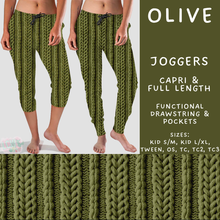Load image into Gallery viewer, Batch #596 - Sweater Weather - Closes 10/9 - ETA early Dec - Olive Full and Capri Length Joggers

