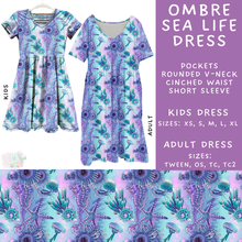 Load image into Gallery viewer, Batch #307 - Sea Life - Closes 3/20 - ETA mid May - Ombre Sea Life Adult &amp; Kids Dresses
