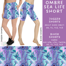 Load image into Gallery viewer, Batch #307 - Sea Life - Closes 3/20 - ETA mid May - Ombre Sea Life Biker &amp; Jogger Shorts
