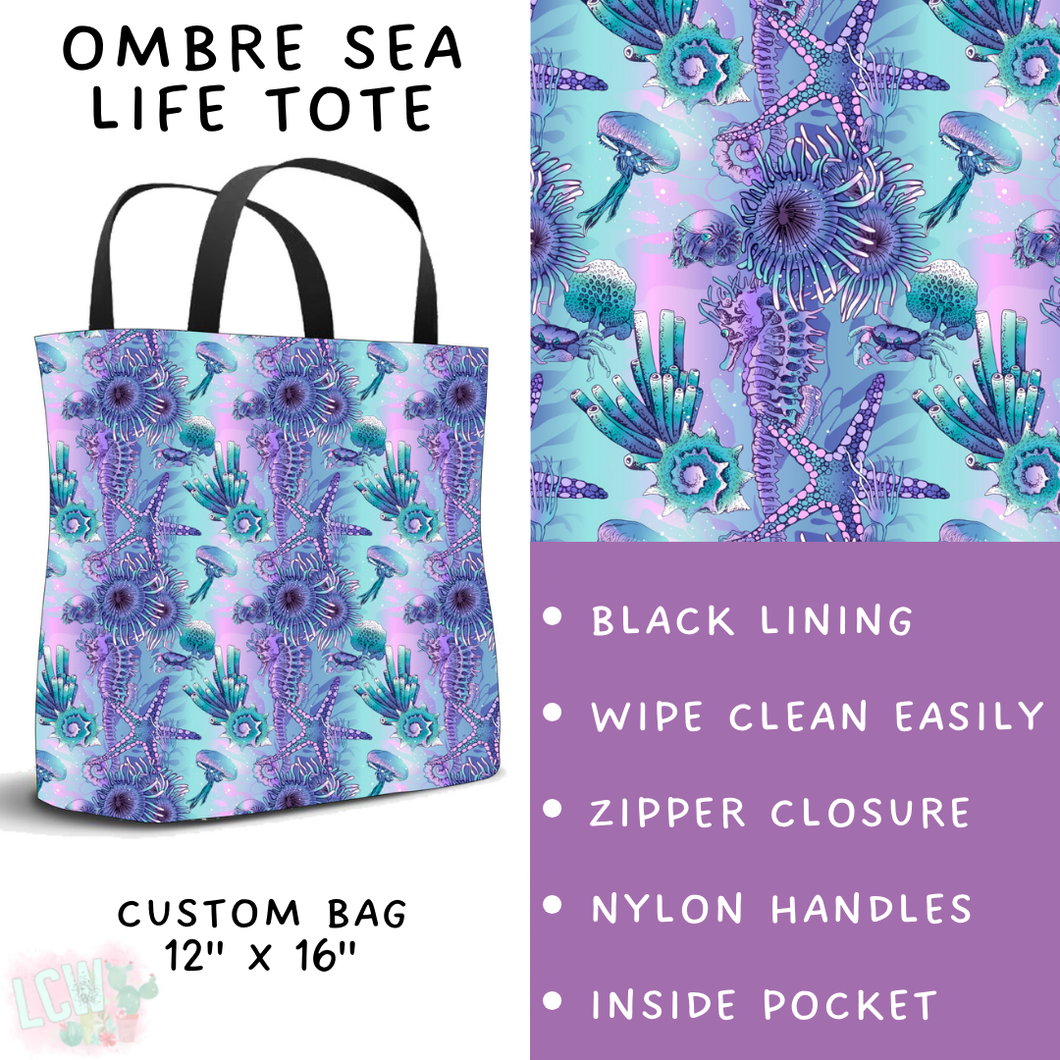 Batch #307 - Sea Life - Closes 3/20 - ETA mid May - Ombre Sea Life Tote