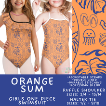 Load image into Gallery viewer, Batch #543 - Pool Party 2 - Closes 6/15 - ETA early/mid August - Orange Sum Girl's Swimsuit
