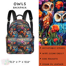 Load image into Gallery viewer, Batch #309 - Card Holders &amp; Mini Backpacks - Closing 3/24 - ETA late May - Owls Mini Backpack
