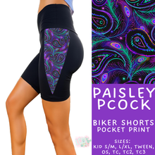 Load image into Gallery viewer, Batch #547 - Set in Style Collection - Closes 6/24 - ETA late August - Paisley PCock Pocket Print Biker Short
