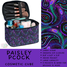 Load image into Gallery viewer, Batch #559 - Cosmetic Cube Collection - Closes 7/22- ETA late Sept - Paisley PCock Cosmetic Cube
