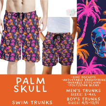 Load image into Gallery viewer, Batch #543 - Pool Party 2 - Closes 6/15 - ETA early/mid August - Palm Skull Boys' &amp; Men's Swim Trunks
