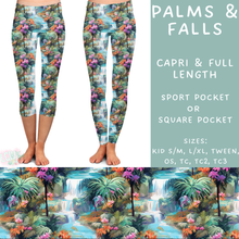 Load image into Gallery viewer, Ready To Ship - Palms &amp; Falls Capri Length Leggings - OS Square Pocket
