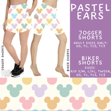 Load image into Gallery viewer, Batch #552 - Magical Faves 22 - Closes 7/6 - ETA early Sept - Pastel Ears Biker &amp; Jogger Shorts
