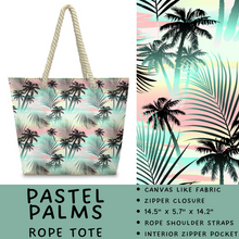 Load image into Gallery viewer, Batch #389 - Rope Tote - Closes 8/8 - ETA early Oct - Pastel Palms Rope Tote
