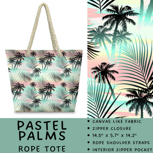 Batch #389 - Rope Tote - Closes 8/8 - ETA early Oct - Pastel Palms Rope Tote