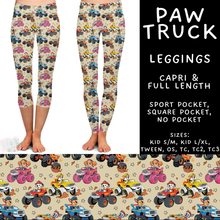Load image into Gallery viewer, Batch #586 - Cool Characters 18 - Closes 9/16 - ETA mid Nov - Paw Truck Full and Capri Length Leggings

