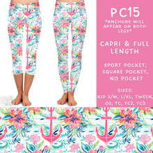 Load image into Gallery viewer, Batch #311 - Preppy Coastal - Closes 3/27 - ETA late May - PC15 Full and Capri Length Leggings
