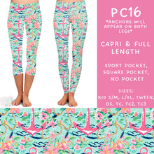 Load image into Gallery viewer, Batch #311 - Preppy Coastal - Closes 3/27 - ETA late May - PC16 Full and Capri Length Leggings
