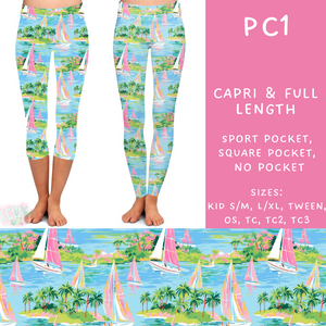 Batch #311 - Preppy Coastal - Closes 3/27 - ETA late May - PC1 Full and Capri Length Leggings