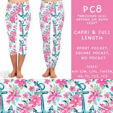 Load image into Gallery viewer, Batch #311 - Preppy Coastal - Closes 3/27 - ETA late May - PC8 Full and Capri Length Leggings
