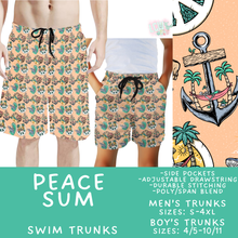 Load image into Gallery viewer, Batch #543 - Pool Party 2 - Closes 6/15 - ETA early/mid August - Peace Sum Boys' &amp; Men's Swim Trunks
