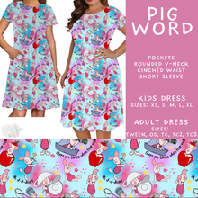 Load image into Gallery viewer, Batch #608 - Magic in Words - Closes 11/4 - ETA early Jan - Pig Word Adult &amp; Kids Dresses
