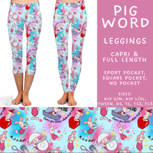Load image into Gallery viewer, Batch #608 - Magic in Words - Closes 11/4 - ETA early Jan - Pig Word Full and Capri Length Leggings
