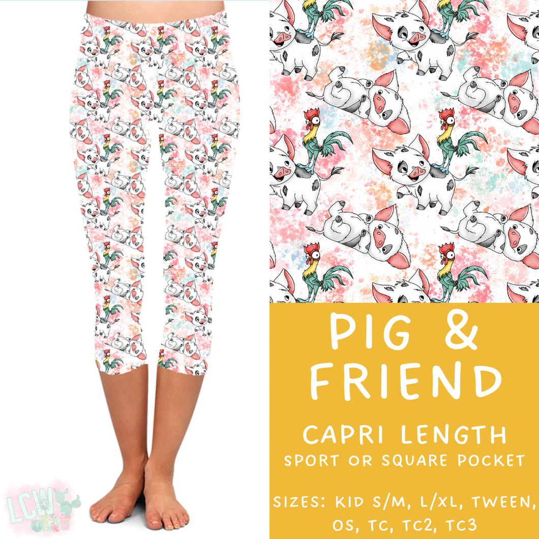Ready to Ship - Pig & Friend Capri Length Leggings - OS & TC Square Pocket & TC Sport Pocket