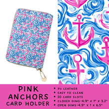 Load image into Gallery viewer, Batch #309 - Card Holders &amp; Mini Backpacks - Closing 3/24 - ETA late May - Pink Anchors Card Holder
