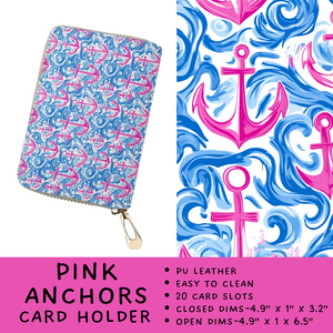 Batch #309 - Card Holders & Mini Backpacks - Closing 3/24 - ETA late May - Pink Anchors Card Holder