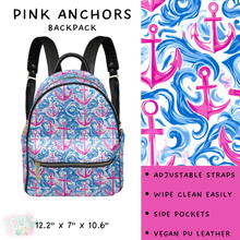 Load image into Gallery viewer, Batch #309 - Card Holders &amp; Mini Backpacks - Closing 3/24 - ETA late May - Pink Anchors Mini Backpack
