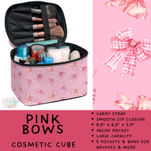 Load image into Gallery viewer, Batch #559 - Cosmetic Cube Collection - Closes 7/22- ETA late Sept - Pink Bows Cosmetic Cube
