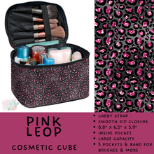 Load image into Gallery viewer, Batch #559 - Cosmetic Cube Collection - Closes 7/22- ETA late Sept - Pink Leop Cosmetic Cube
