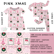Load image into Gallery viewer, Batch #438 - Little Dreamers Christmas 2 - Closes 10/29 - ETA early Dec - Pink Xmas Bamboo Short and Long Sleeper Set
