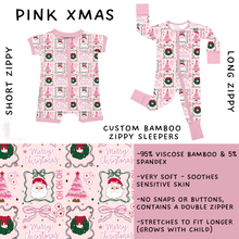 Load image into Gallery viewer, Batch #438 - Little Dreamers Christmas 2 - Closes 10/29 - ETA early Dec - Pink Xmas Short and Long Zippy Sleeper
