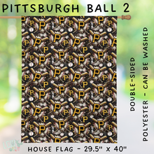 Load image into Gallery viewer, Batch #312 - Strike Out Baseball Flags - Closes 3/28 - ETA late May - Pittsburgh Ball 2 House Flag
