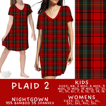 Load image into Gallery viewer, Ready to Ship - Plaid 2 Adult Bamboo Nightgown - Adult M &amp; 2XL
