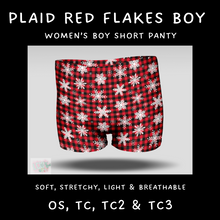 Load image into Gallery viewer, Ready To Ship - Plaid Red Flakes Boy Shorts
