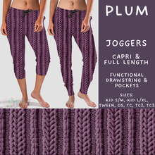 Load image into Gallery viewer, Batch #596 - Sweater Weather - Closes 10/9 - ETA early Dec - Plum Full and Capri Length Joggers
