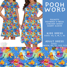 Load image into Gallery viewer, Batch #608 - Magic in Words - Closes 11/4 - ETA early Jan - Pooh Word Adult &amp; Kids Dresses
