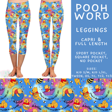 Load image into Gallery viewer, Batch #608 - Magic in Words - Closes 11/4 - ETA early Jan - Pooh Word Full and Capri Length Leggings
