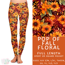 Load image into Gallery viewer, Ready to Ship - Pop of Fall Floral Full Length Leggings - Sport Pocket TC2 &amp; Square Pocket TC
