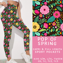 Load image into Gallery viewer, Ready To Ship - Pop of Spring Capri Leggings - TC Sport Pocket
