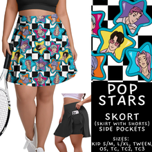 Load image into Gallery viewer, Batch #454 - Cool Characters 10 - Closes 11/26 - ETA mid Jan - Pop Stars Skort
