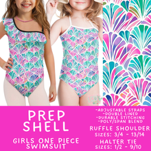 Load image into Gallery viewer, Batch #543 - Pool Party 2 - Closes 6/15 - ETA early/mid August - Prep Shell Girl's Swimsuit
