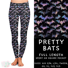 Load image into Gallery viewer, Ready To Ship - Pretty Bats Full Length Leggings - Sport Pocket OS &amp; TC
