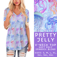 Load image into Gallery viewer, Batch #307 - Sea Life - Closes 3/20 - ETA mid May - Pretty Jelly V-Neck Tee
