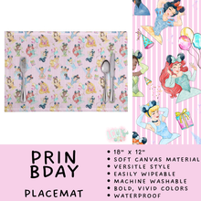 Load image into Gallery viewer, Batch #602 - Table Runners &amp; Placemats - Closes 10/23 - ETA mid Dec - Prin Bday Placemat
